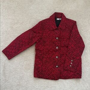 Women’s Red Leopard Print Quilted Jacket